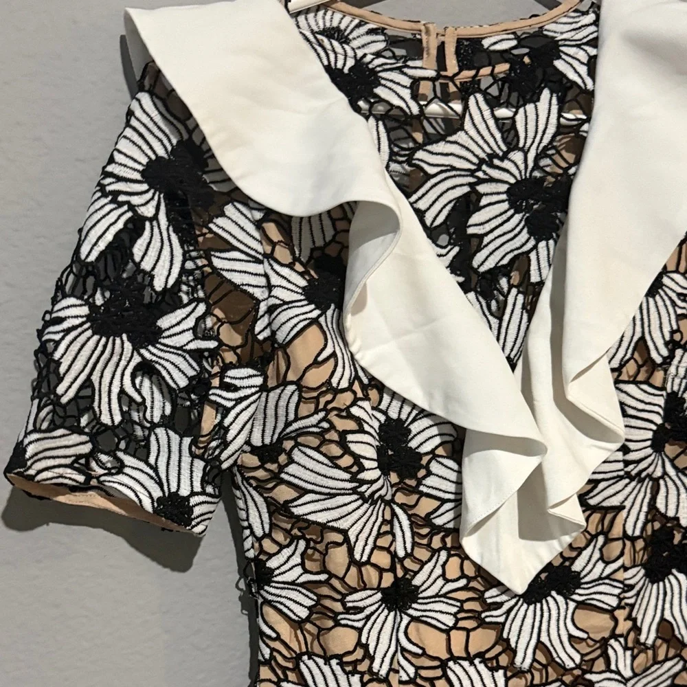 KEEPSAKE the Label Black and White Floral Midi Dress